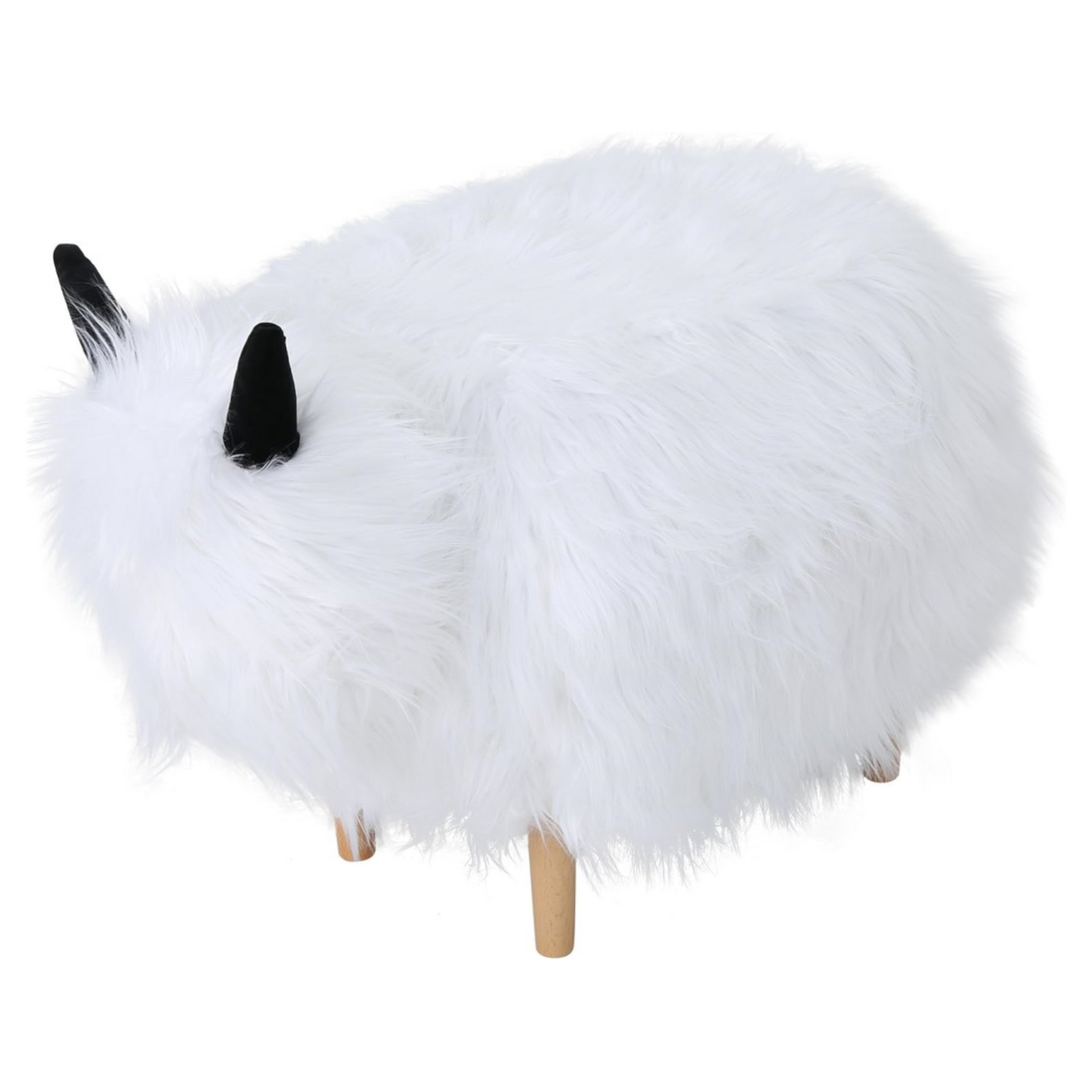 Cozy White Yak Ottoman – Fun Foot Stool for Every Space!