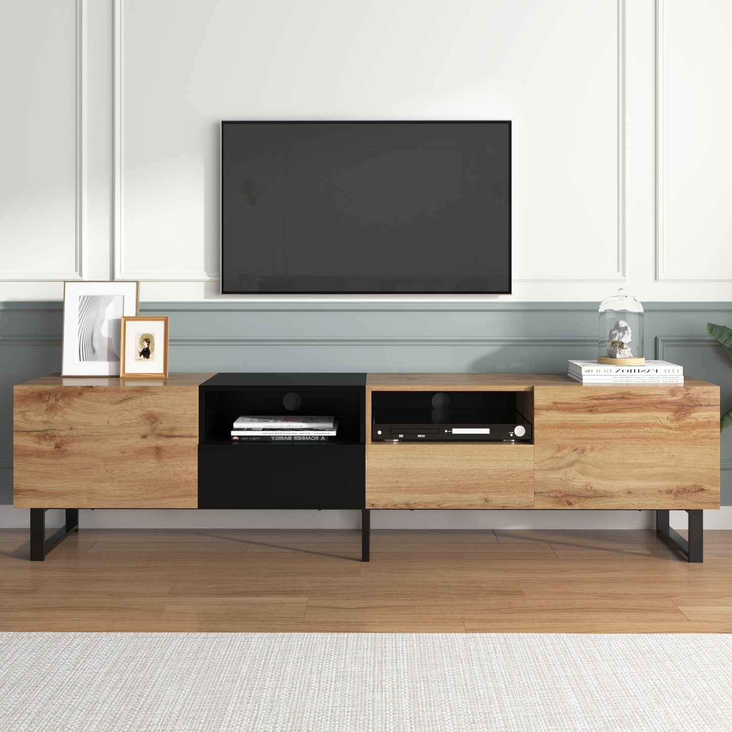 Sleek Media Console with Drop-Down Door and Ample Storage