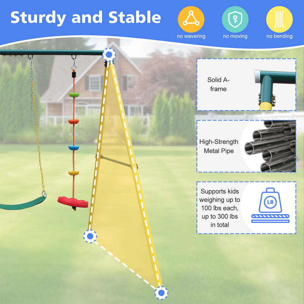 Backyard Adventure Swing Set with Safety Belt