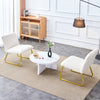 Chic White Armless Sofa Chair with Gold Legs