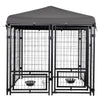 Ultimate Outdoor Dog Retreat: Sturdy, Waterproof Kennel with Lockable Roof & Feeding Bowls