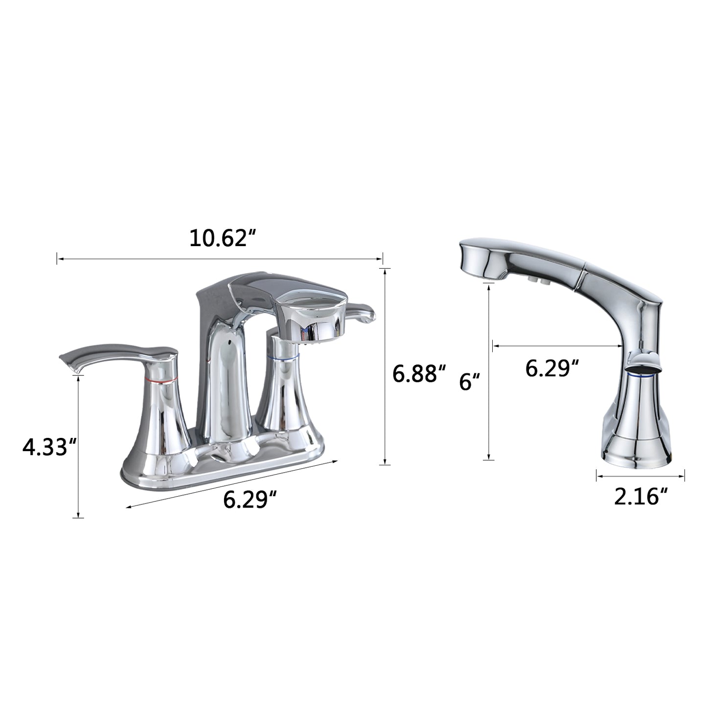 Chic Chrome Pull-Out Faucet for Your Bathroom