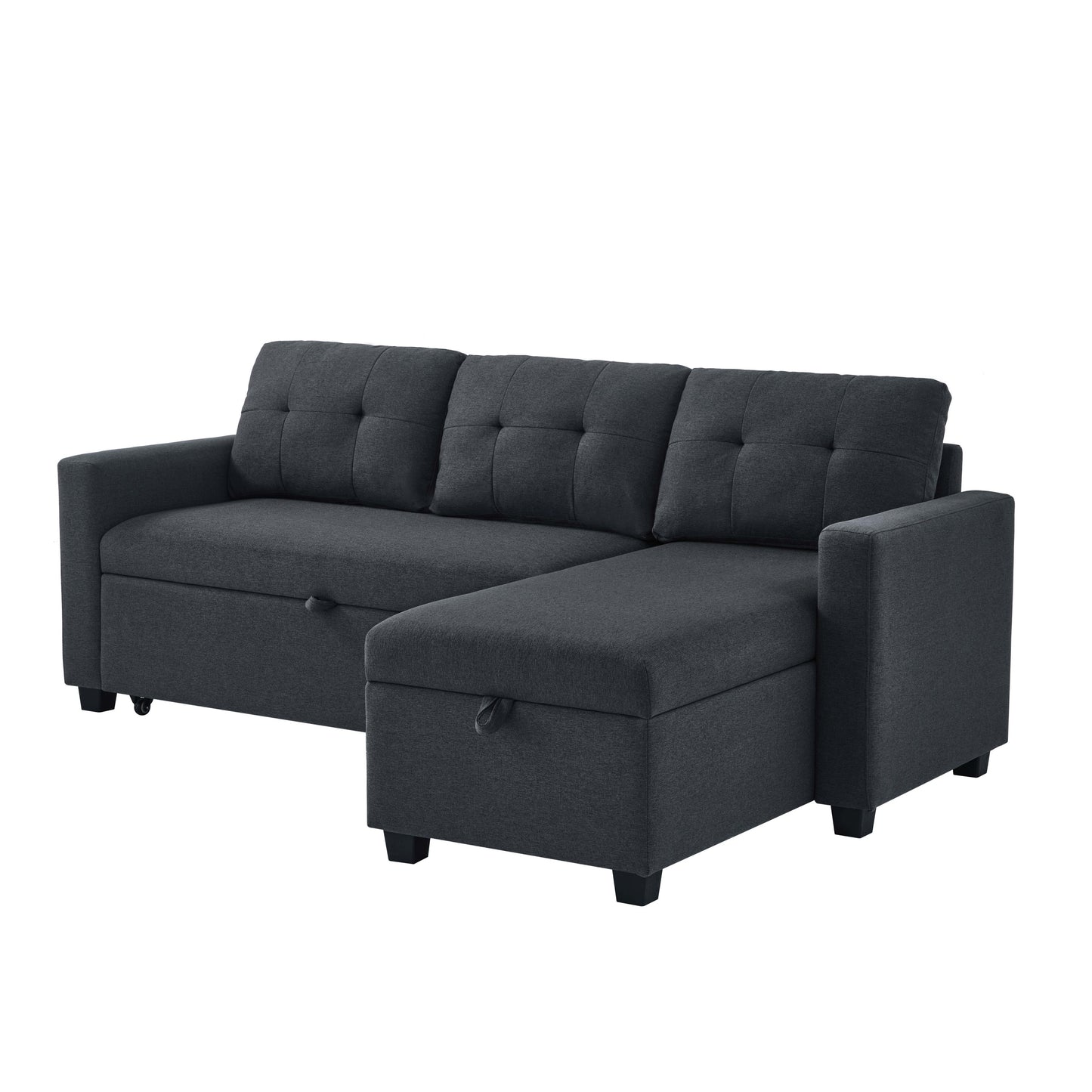 Cozy Grey Convertible Sofa with Storage Chaise