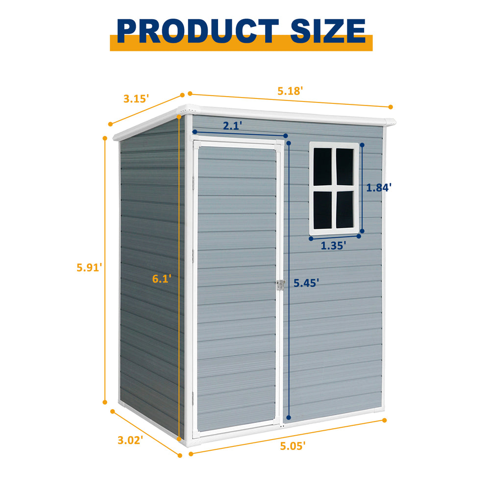 Stylish Grey Outdoor Storage Shed for Patio Gear