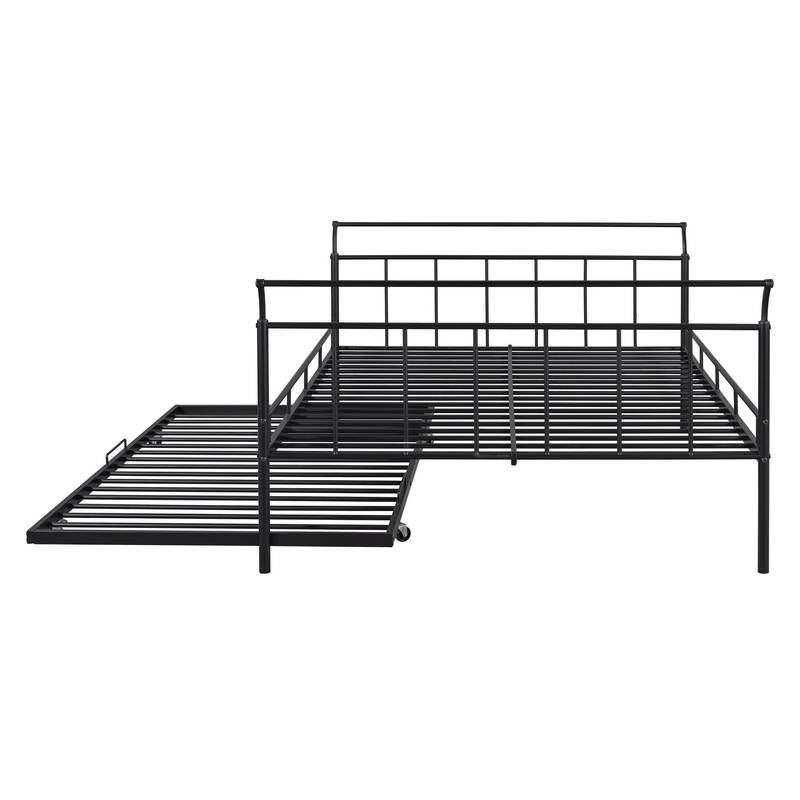 Curvy Black Daybed with Twin Trundle