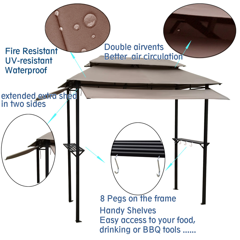 Cozy Grill Gazebo with Soft Canopy and Counter Space