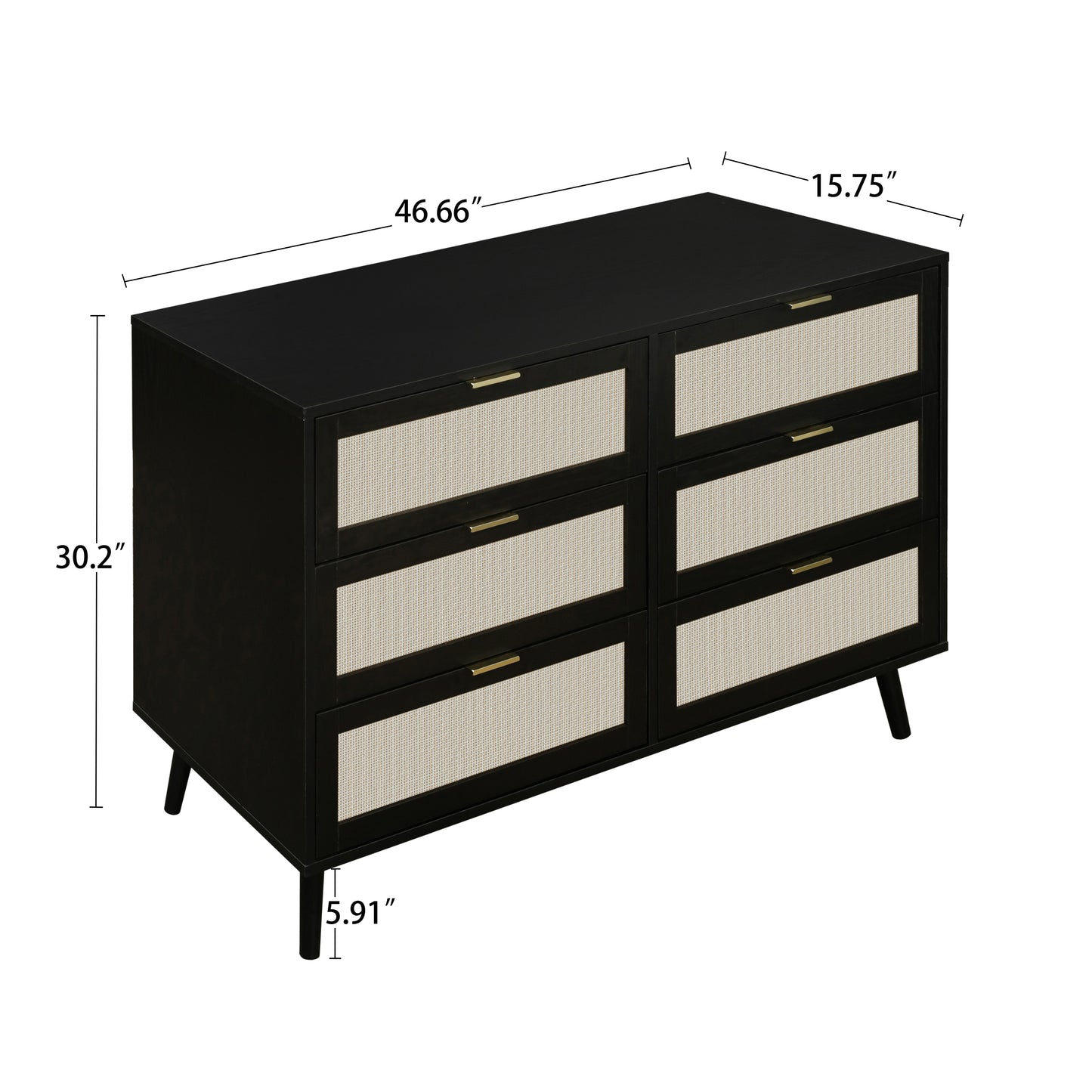 Chic Black Wooden Dresser