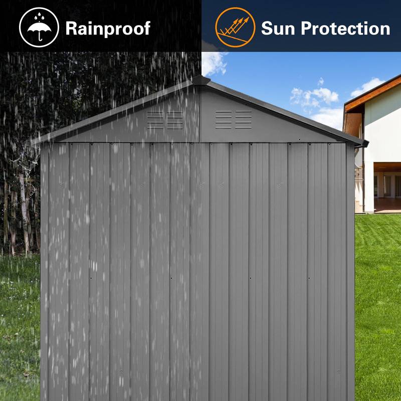 Charming Grey Garden Shed with Window