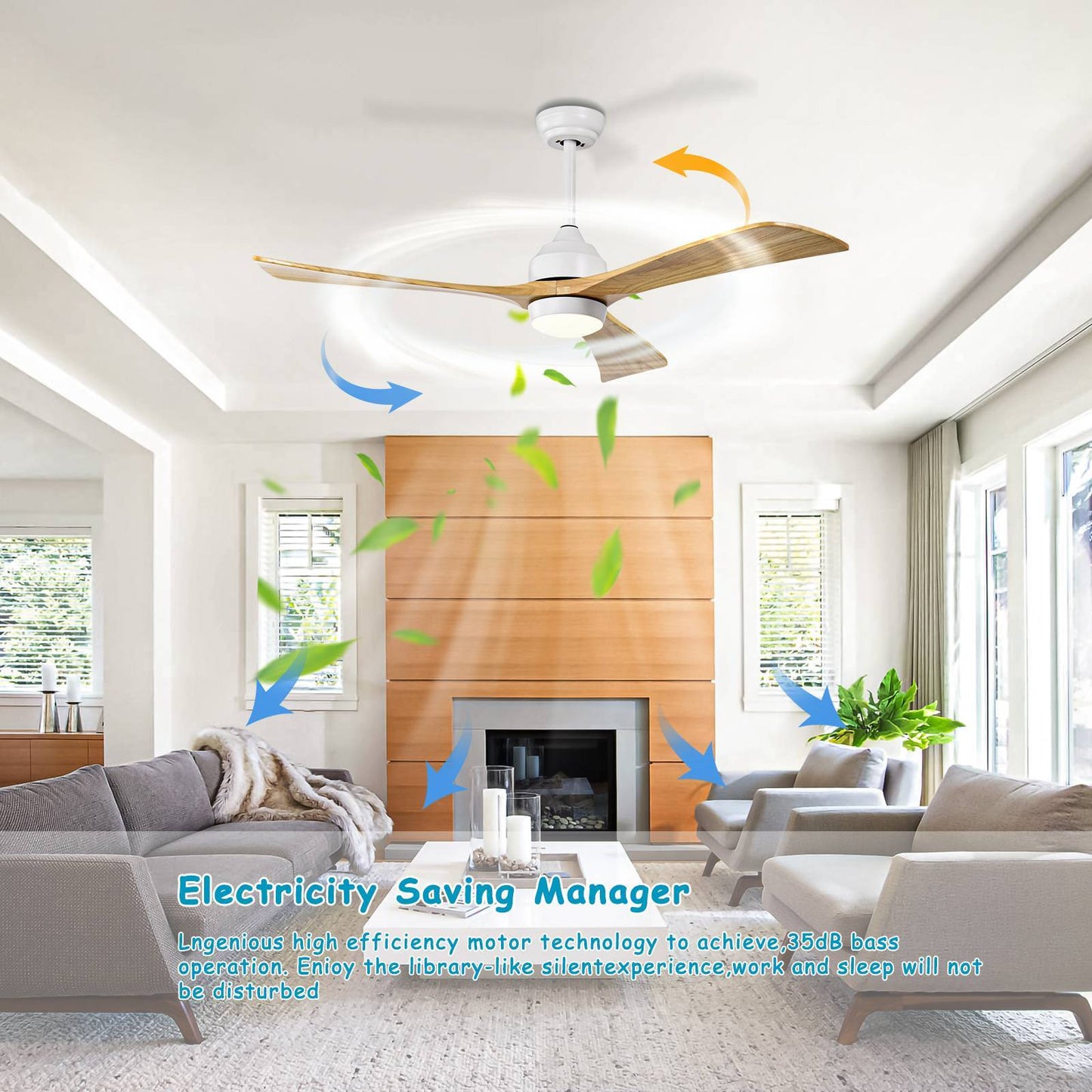 Cozy Breeze Ceiling Fan with Lights & Remote