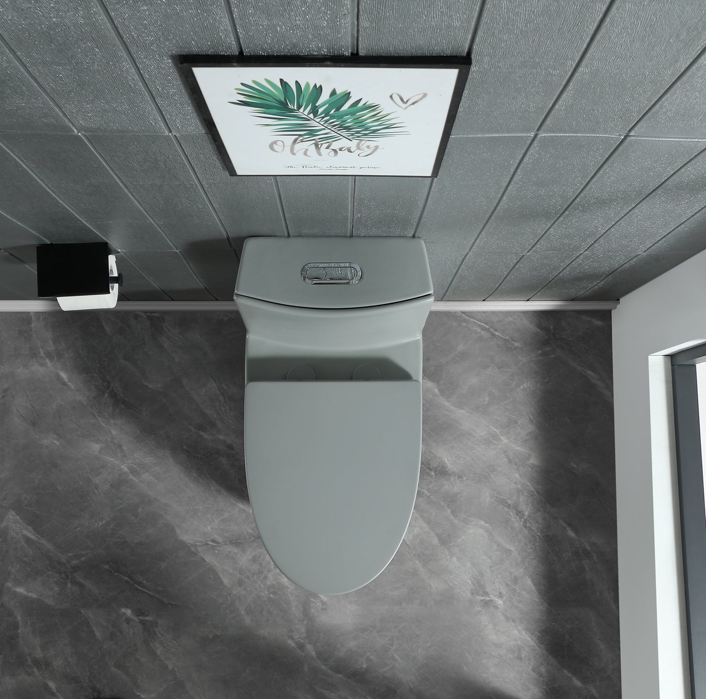 Eco-Friendly Comfort Height Toilet with Soft Close - Light Grey