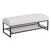 Cozy Channel-Tufted Bench with Chic Metal Shelf