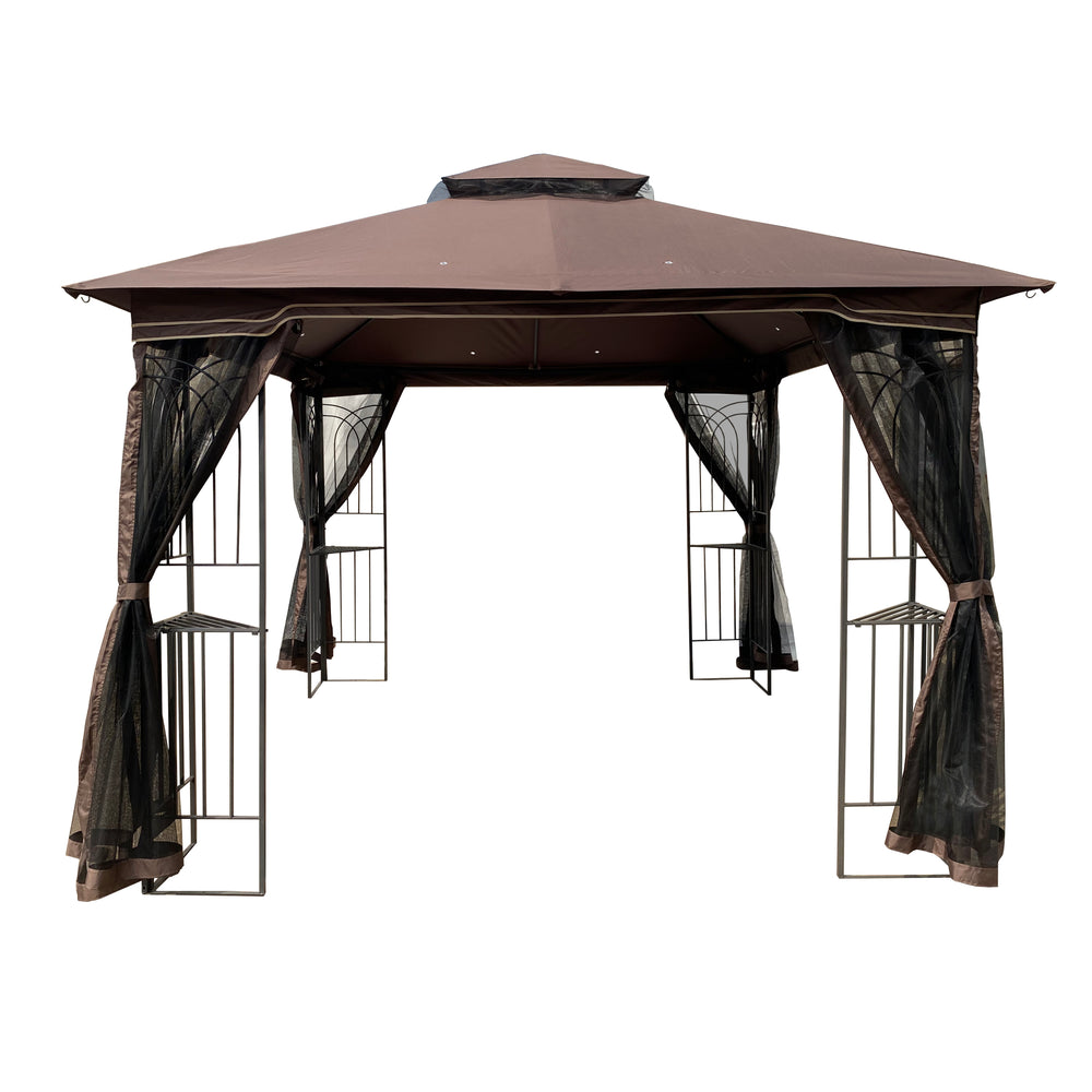 Cozy Garden Gazebo with Mosquito Net and Breezy Double Roof