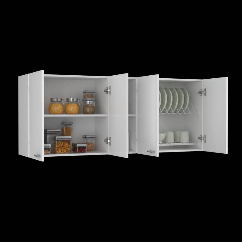 Stylish White Double Door Cabinet