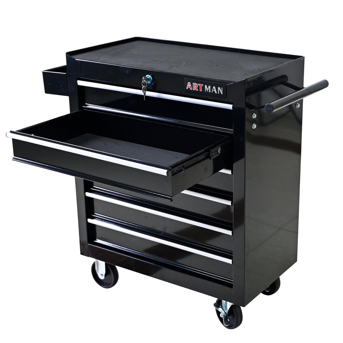 Rolling Tool Cart with 6 Drawers - Black