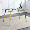 Sleek Gold-Trim Glass Dining Table