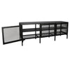 Sleek Metal TV Stand with Stylish Mesh Doors and Ample Storage