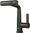 Sleek Matte Black Rotating Waterfall Faucet with LED Temperature Display