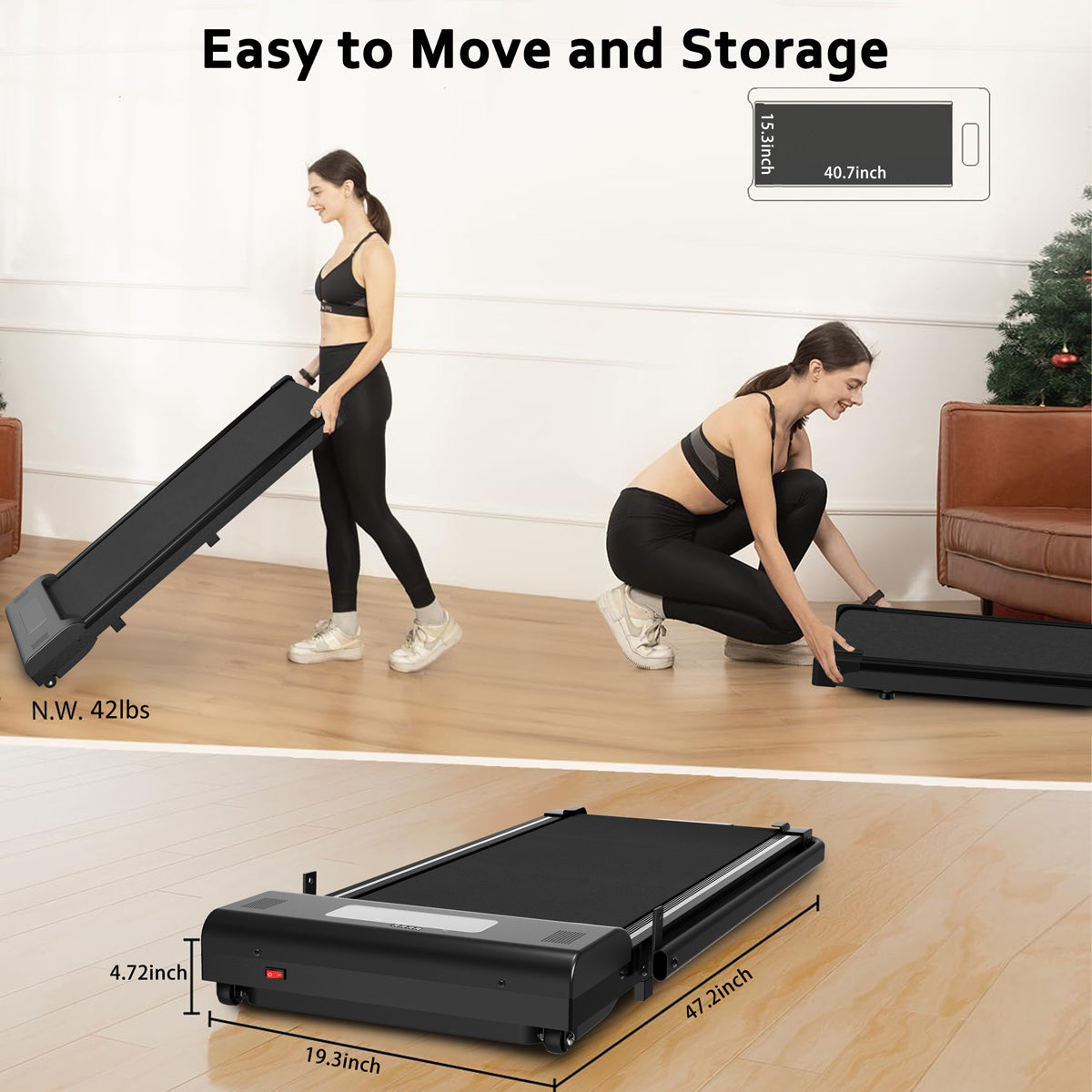 Walk & Work Treadmill – Portable Under Desk Walking Pad for Home or Office