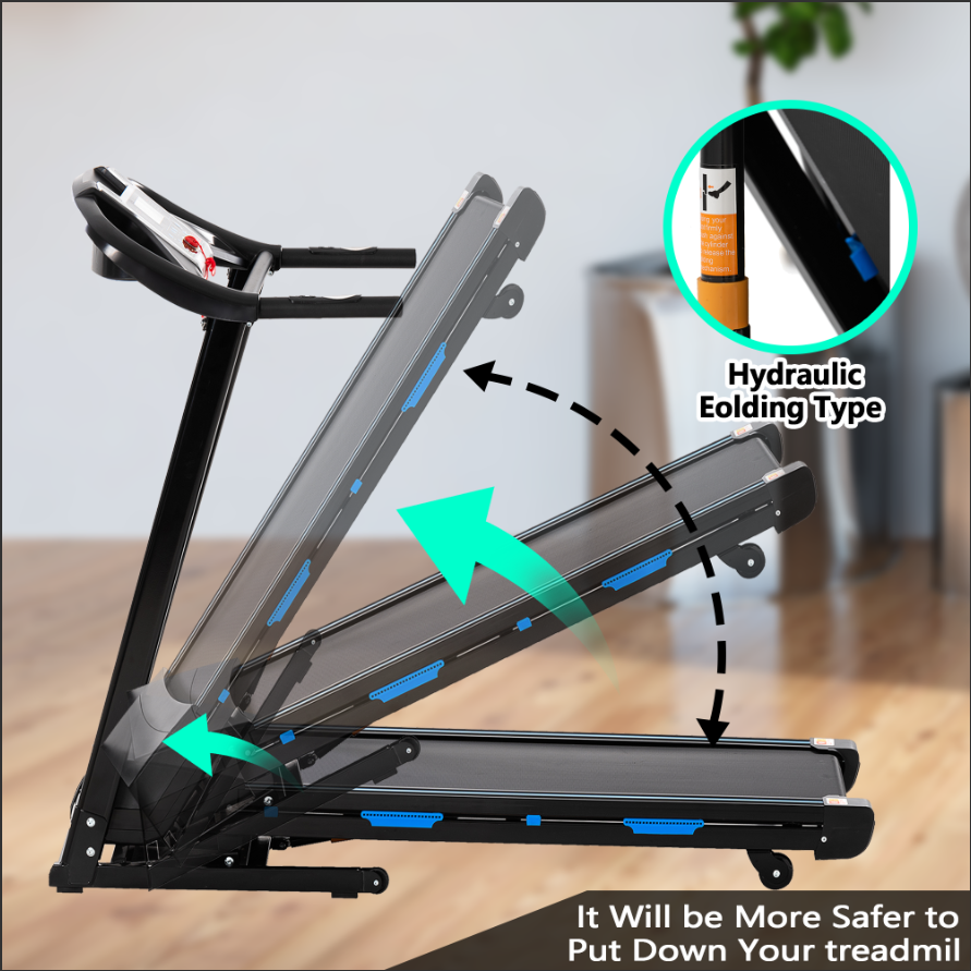 Smart Foldable Treadmill with Bluetooth & Incline