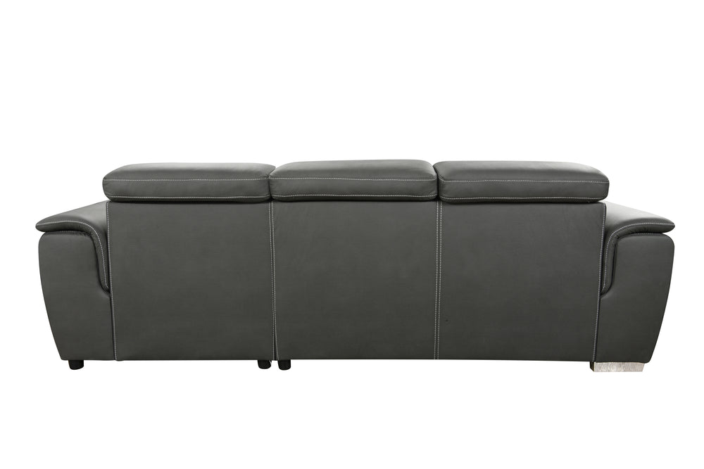 Cozy Convertible Gray Sectional with Storage & Pull-Out Bed