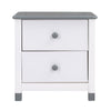 Charming Kids' Nightstand with Two Drawers in White and Gray