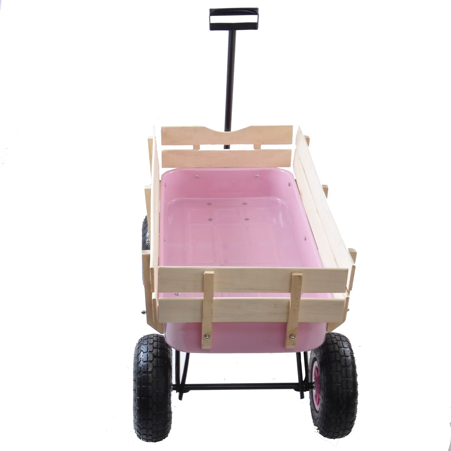 All-Terrain Garden Wagon with Wood Railing