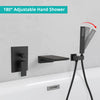 Sleek Matte Black Wall-Mount Tub Filler & Shower Set