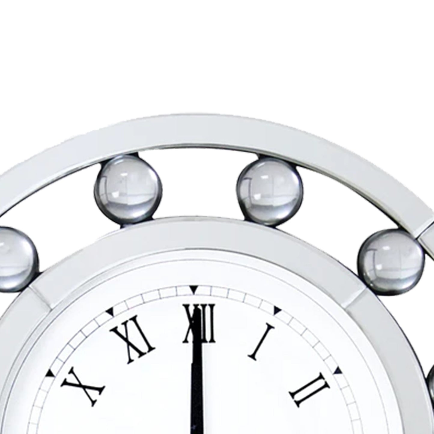 Chic White Round Mirror Clock