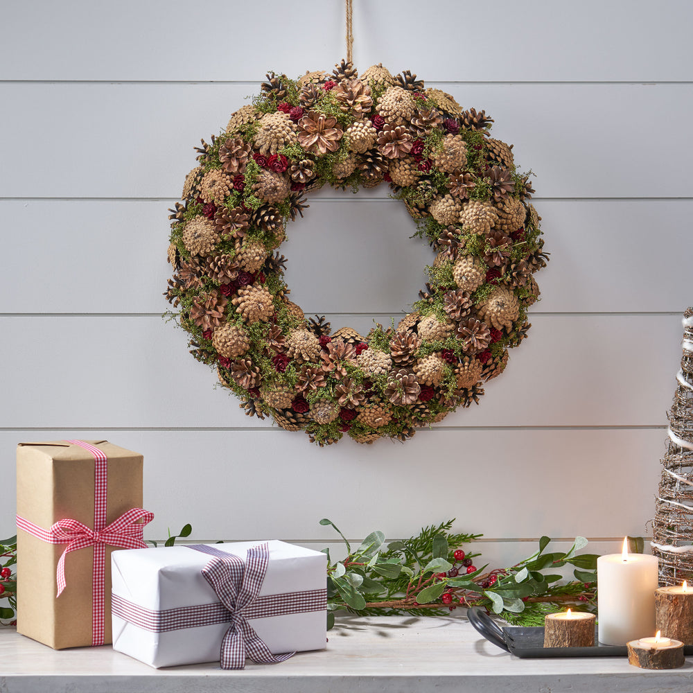 Natural Pine Cone Wreath