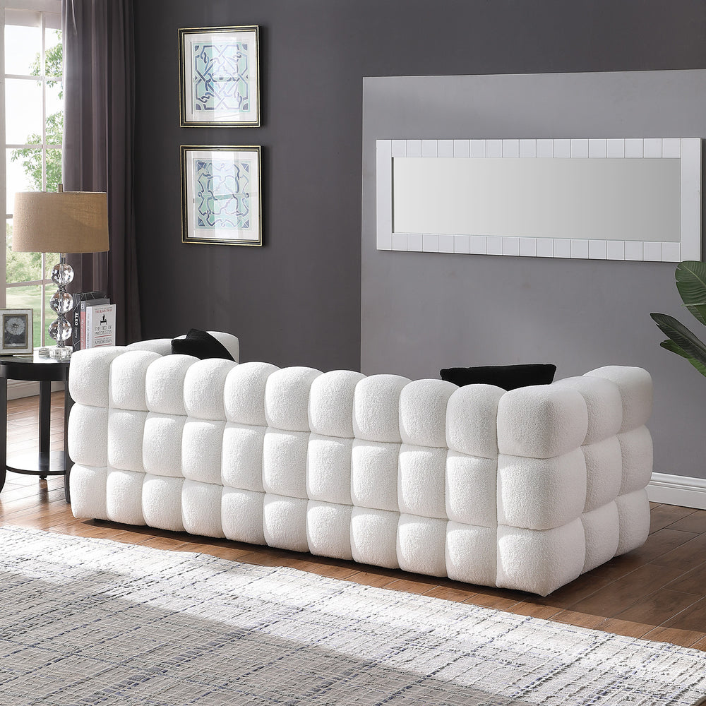 Cozy Cloud White Boucle Sofa