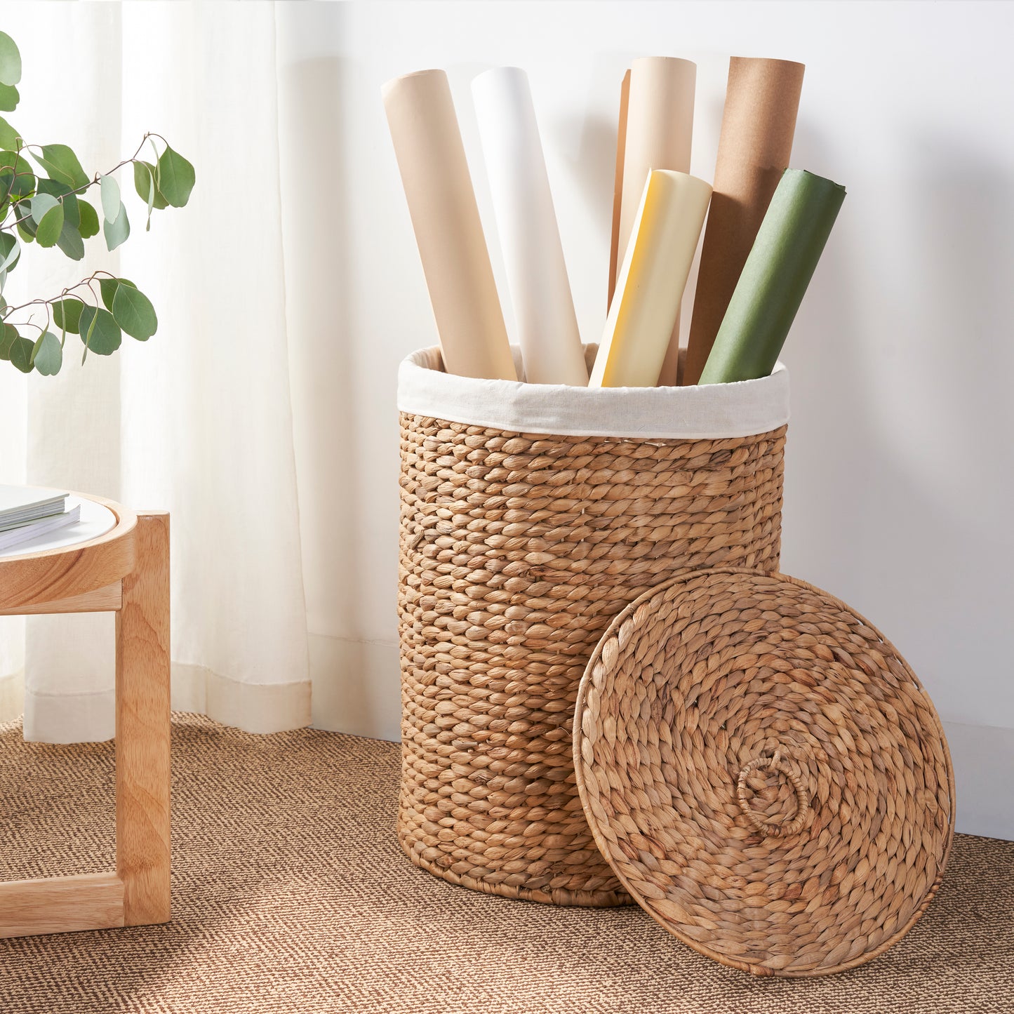 Chic Woven Laundry Basket with Lid