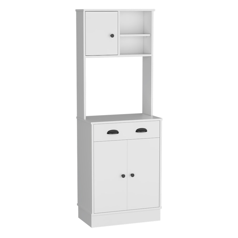 Charming White Pantry Cabinet with Drawer