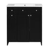 Sleek Black Vanity with Ceramic Sink & Ample Storage