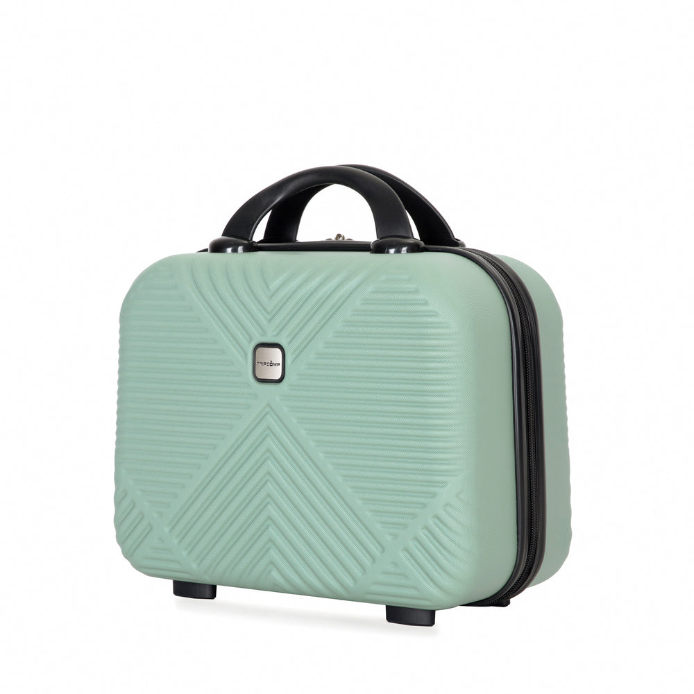 Olive Green Travel Set: Stylish Suitcase & Makeup Box Combo