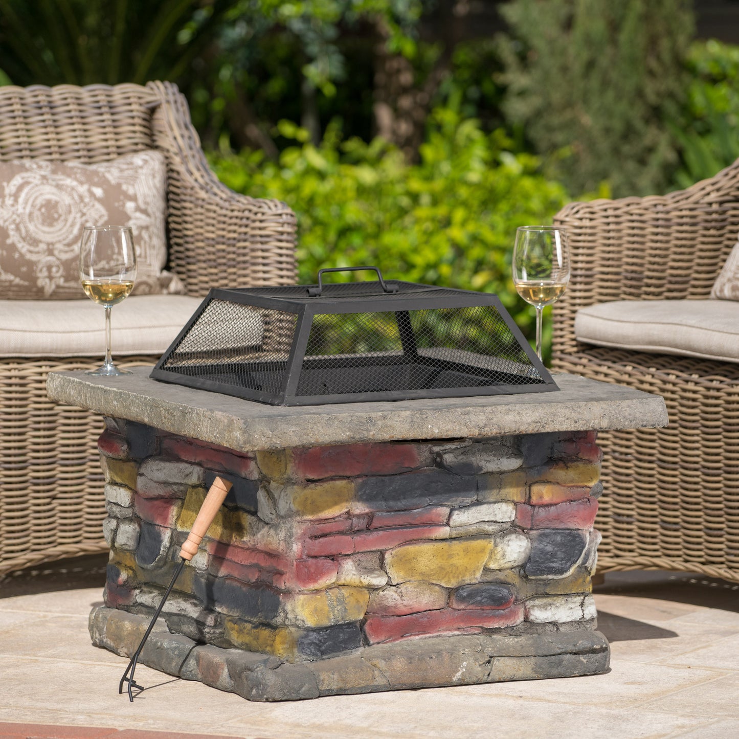 Cozy Gray Outdoor Fire Pit Table