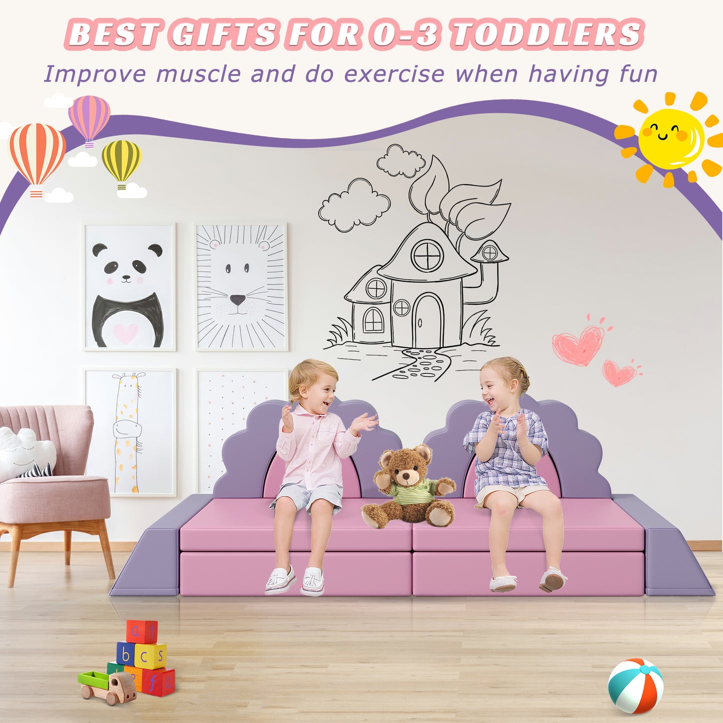 Cozy Kids Climbing Couch Set