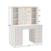GlamGlow Vanity Desk with LED Mirror & Storage