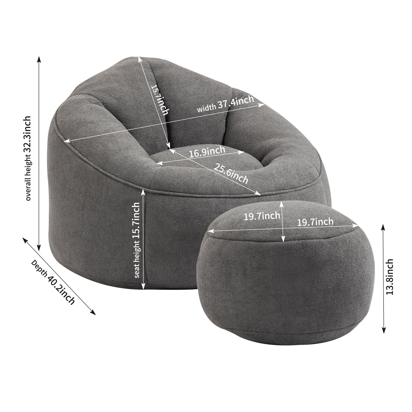 Cozy Foam Lounge Chair with Footrest