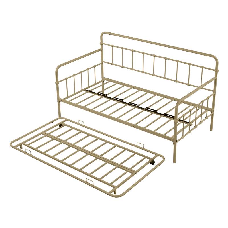 Chic Metal Daybed with Hidden Trundle