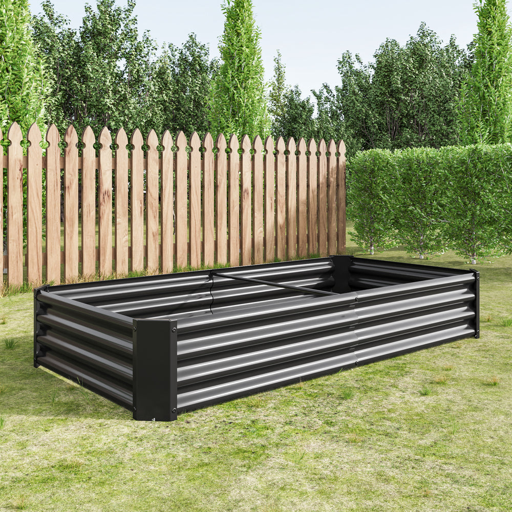 Sleek Black Garden Bed for Beautiful Blooms