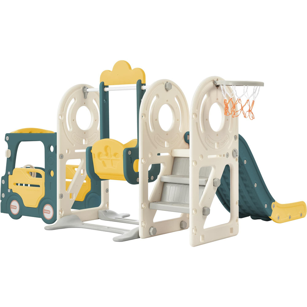 Adventure Bus Playset with Slide & Swing