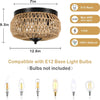 Woven Rattan Glow Flush Mount Light