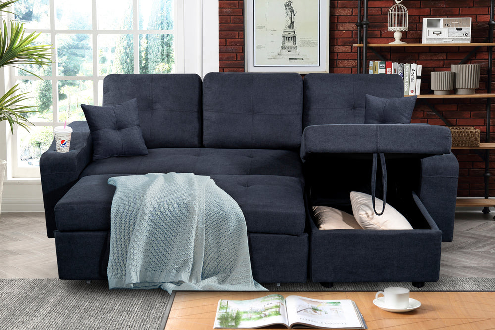 Cozy Corner Convertible Sofa with Storage