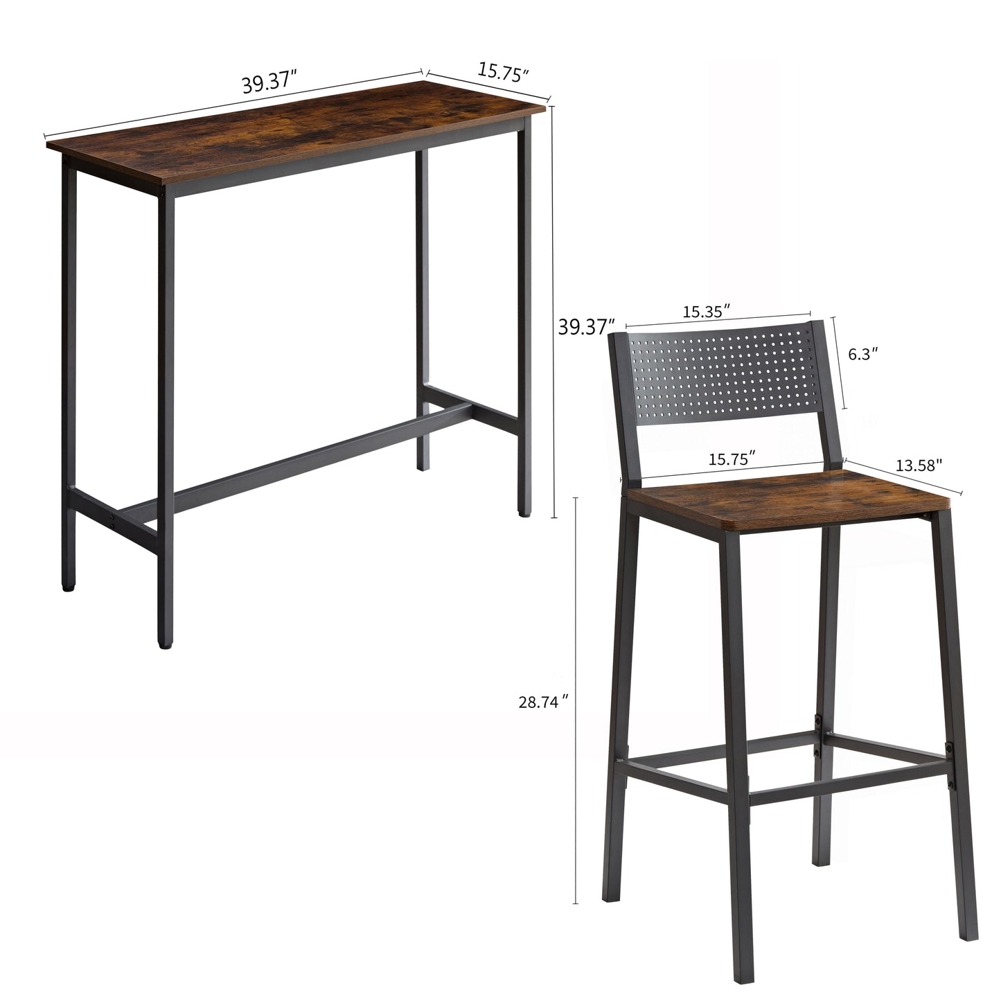 Rustic Bar Stool Trio