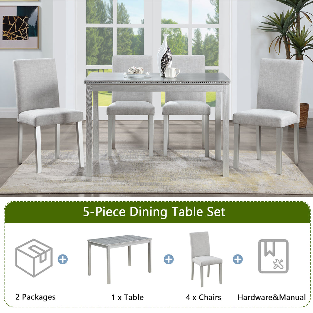 Elegant Wooden Dining Set with Plush Chairs