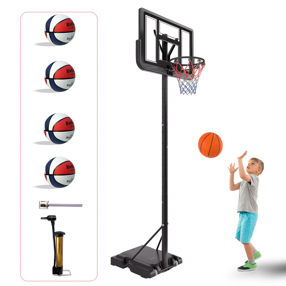 Adjustable Basketball Hoop Set with Balls and Accessories