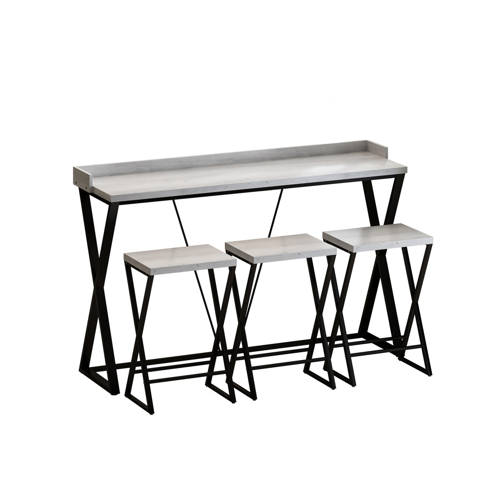 Chic Gray Dining Set with X-Leg Style