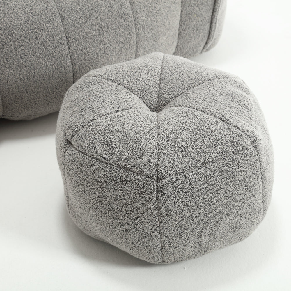 Cozy Square Bean Bag Lounge Chair with Footstool