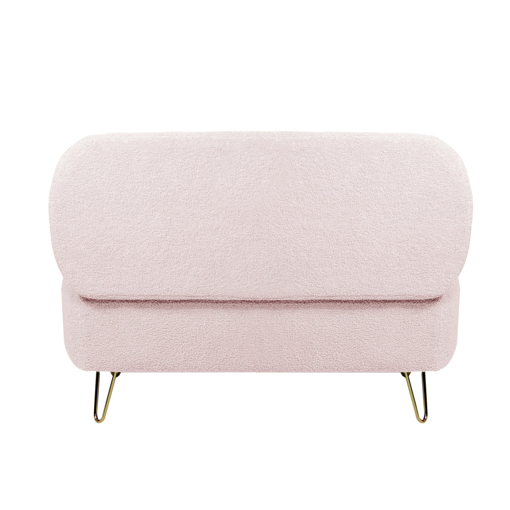 Chic Pink Storage Bench with Gold Legs