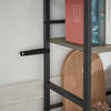 Industrial Triple Wide Wooden Bookshelf - Grey Retro Charm for Home & Office